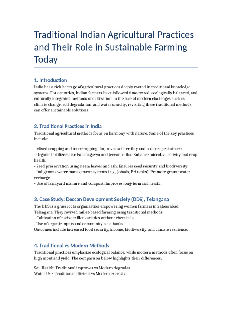 Case Studies in Traditional Indian Farming | PDF