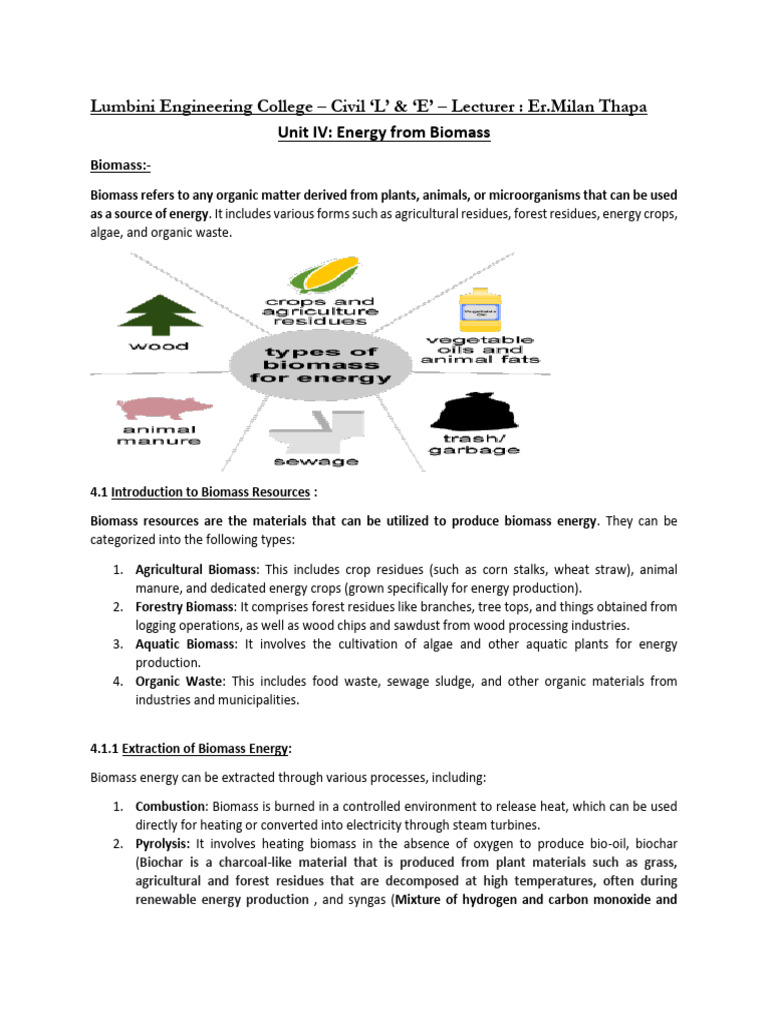 Biomass Energy: Sources and Conversion Methods | PDF | Biofuel ...