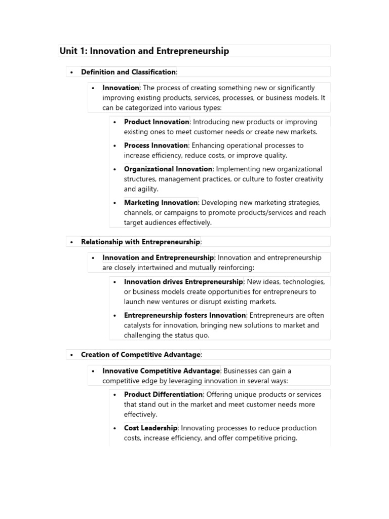 Managing Innovation in Entrepreneurship | PDF | Innovation ...