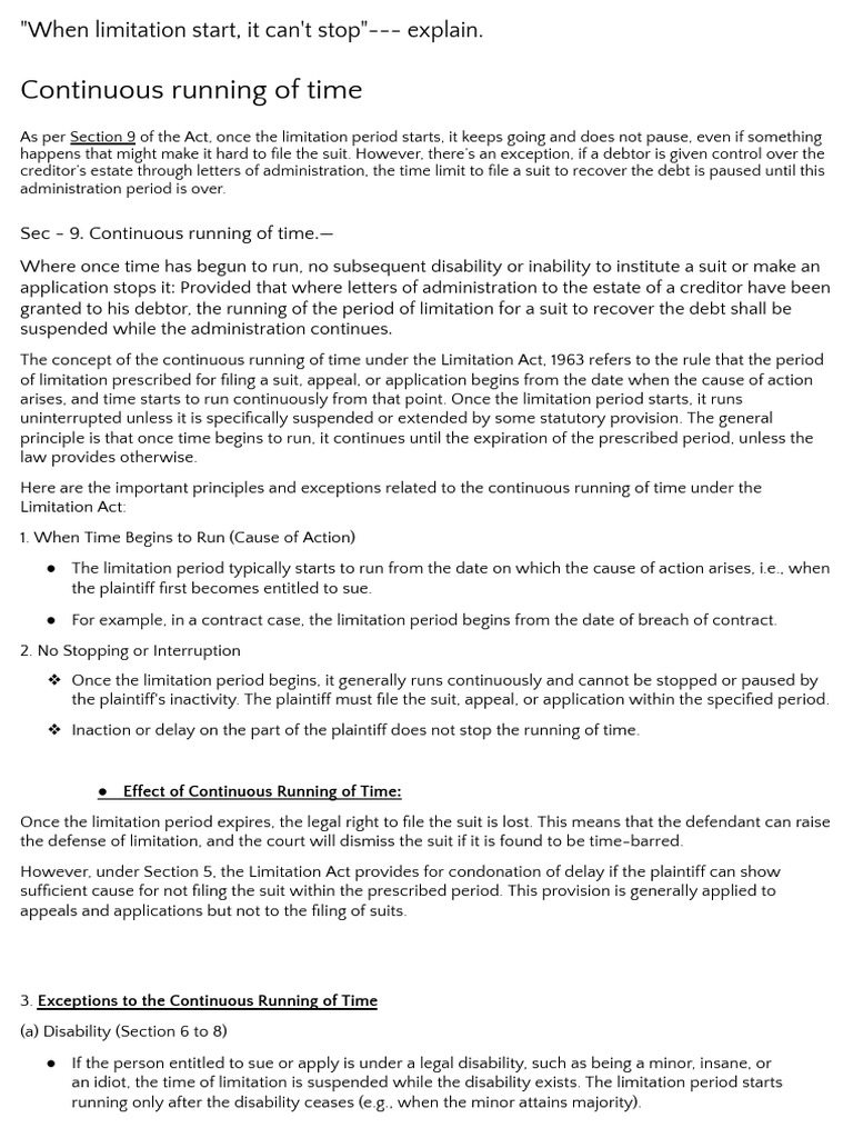 When Limitation Start | PDF | Statute Of Limitations | Lawsuit