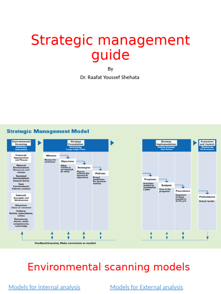 Strategic Management Models and Strategies | PDF | Swot Analysis ...