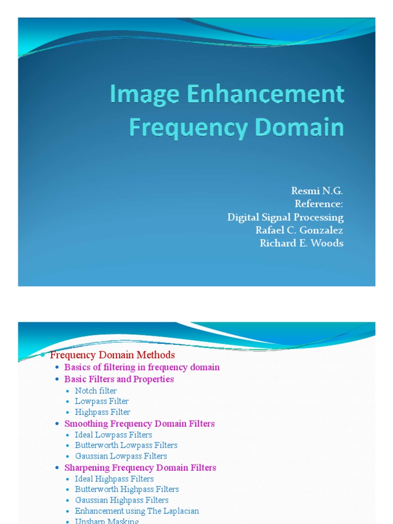 Frequency Domain Image Enhancement Techniques | PDF | Filter (Signal ...
