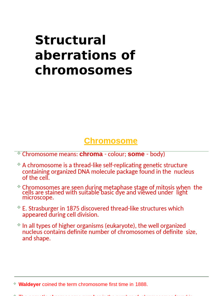 Structural Aberrations of Chromosomes | PDF | Ploidy | Gene Duplication