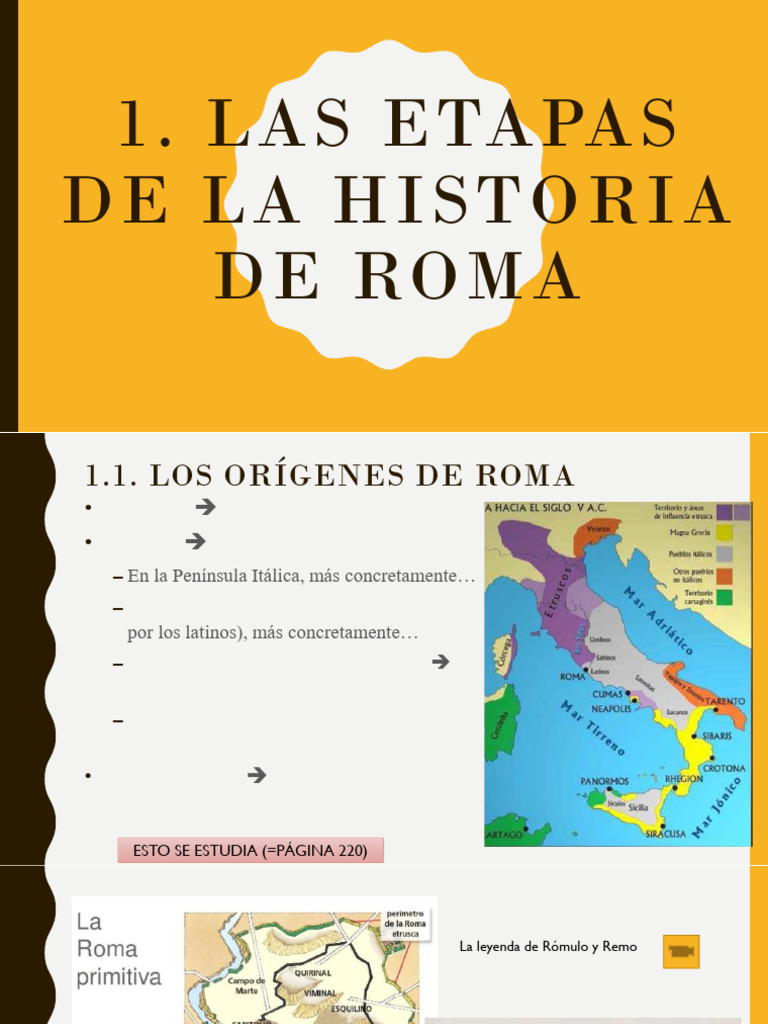 1 - Las Etapas de La Historia de Roma | PDF | Republica Romana | Julio ...