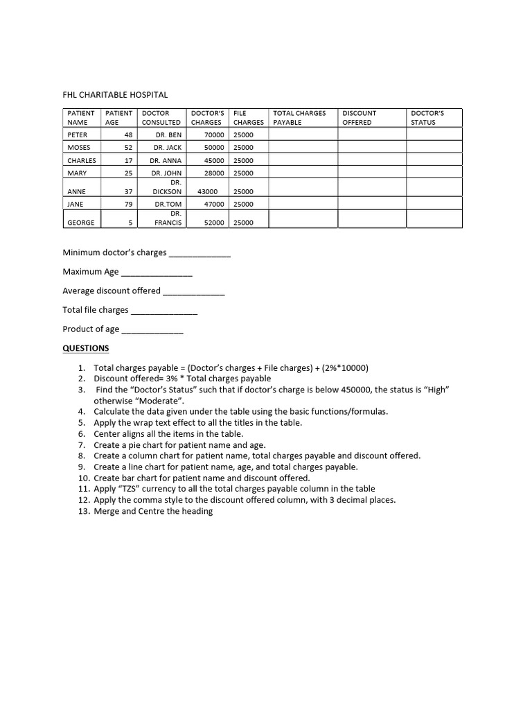 Ms Excel Exercise 3 | PDF