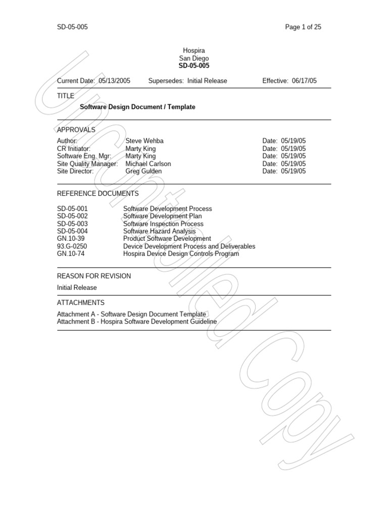 Software Design Document Template | PDF | Class (Computer Programming ...