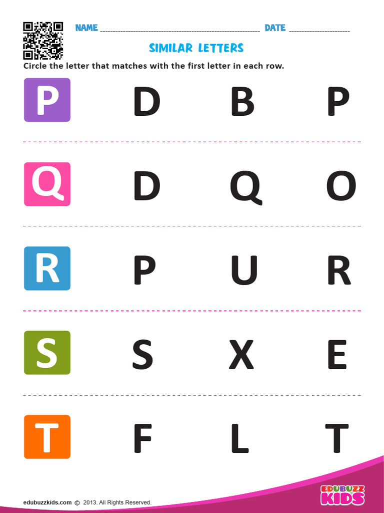 Letters-That-Look-Similar-Uppercase-Question - P To T | PDF