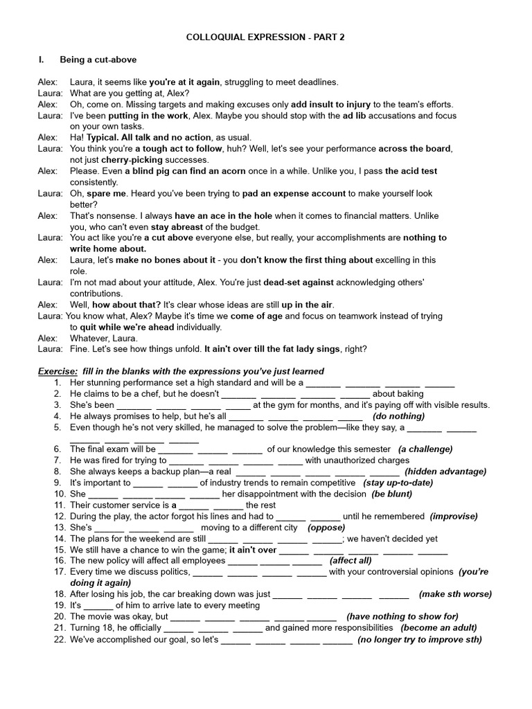 COLLOQUIAL EXPRESSION - part 2 - file hoc sinh | PDF | Profanity