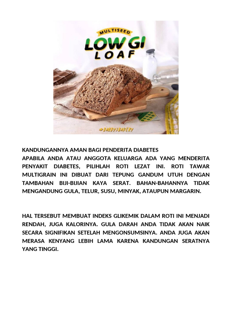 Roti Multigrain Aman untuk Diabetes | PDF
