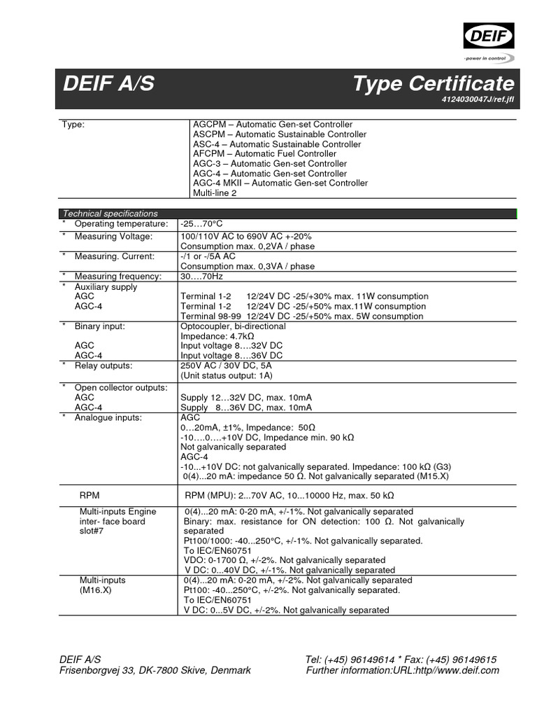 Type Certificate 4124030047 Uk | PDF | Electrical Impedance ...