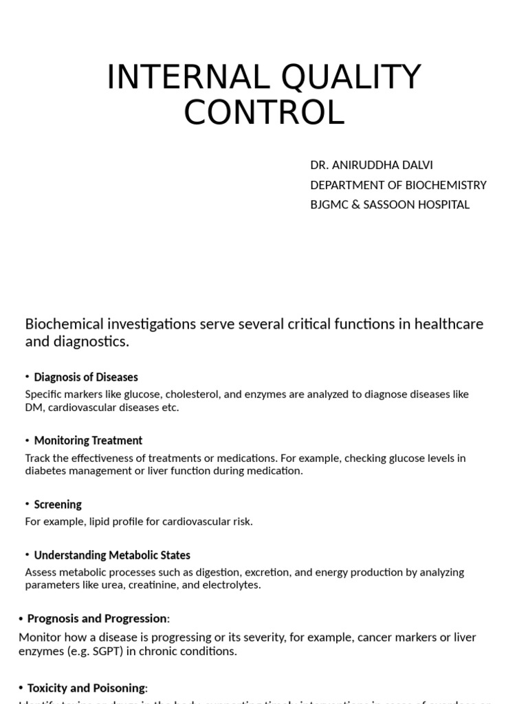 Internal Quality Control | PDF | Sensitivity And Specificity | Accuracy ...