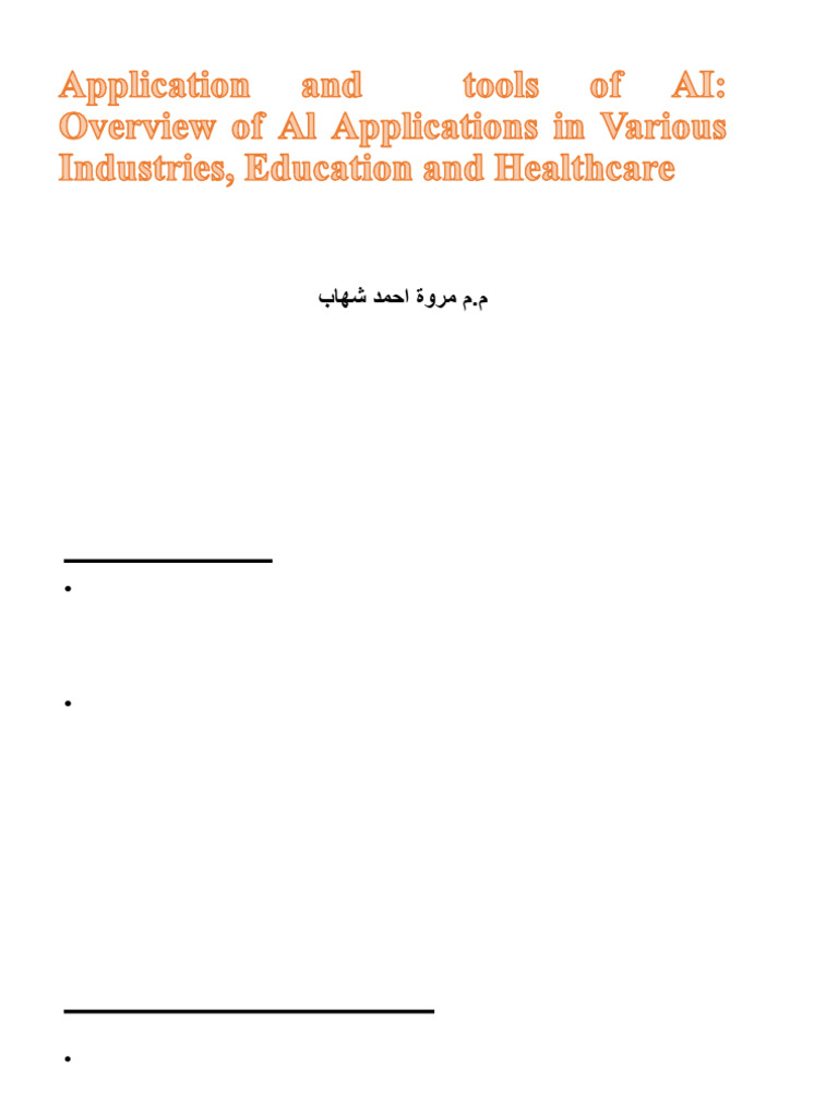 AI Applications in Healthcare and Education | PDF | Artificial ...