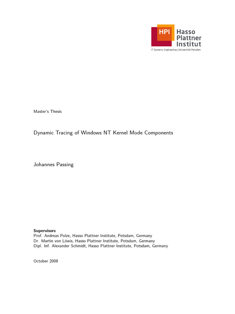 DynamicTracingOfWindowsNtKernelModeComponents_MastersThesis | PDF ...