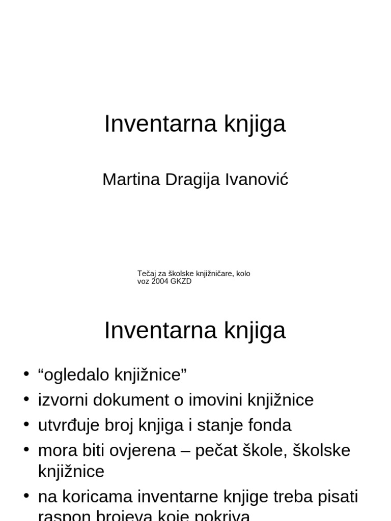 Inventarna Knjiga2 | PDF