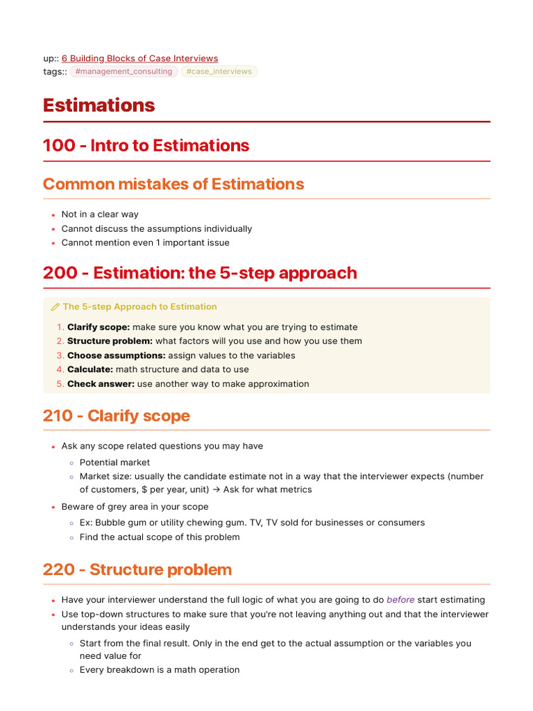 Case Interview Estimation Techniques | PDF | Consumption (Economics ...