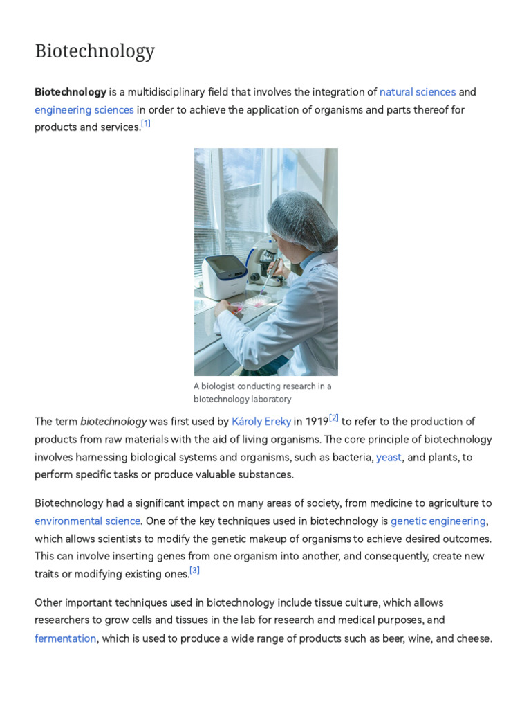 Biotechnology: Techniques and Applications | PDF | Biotechnology ...