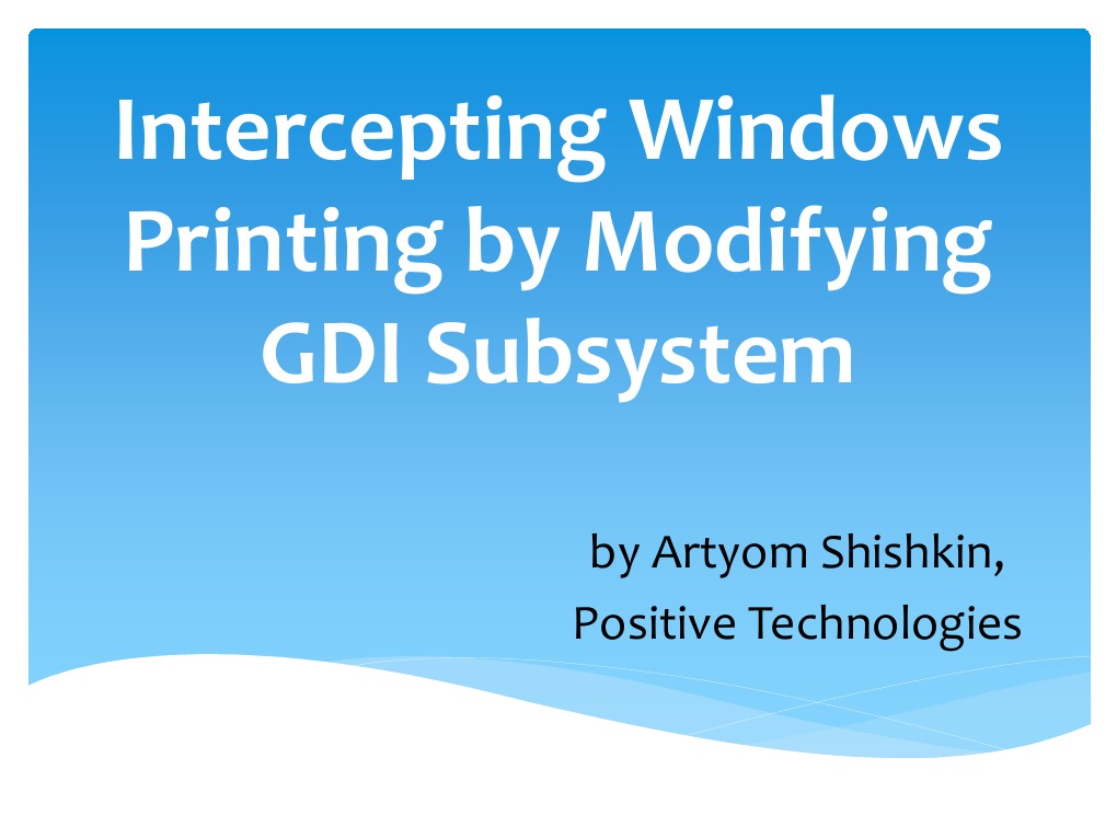 GDI Printer Interception Techniques | PDF | Printer (Computing ...