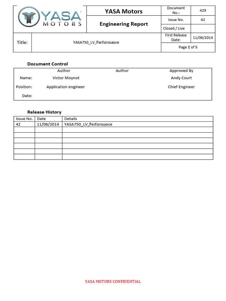 YASA 750 Motor Performance Report | PDF | Electric Motor | Inductance