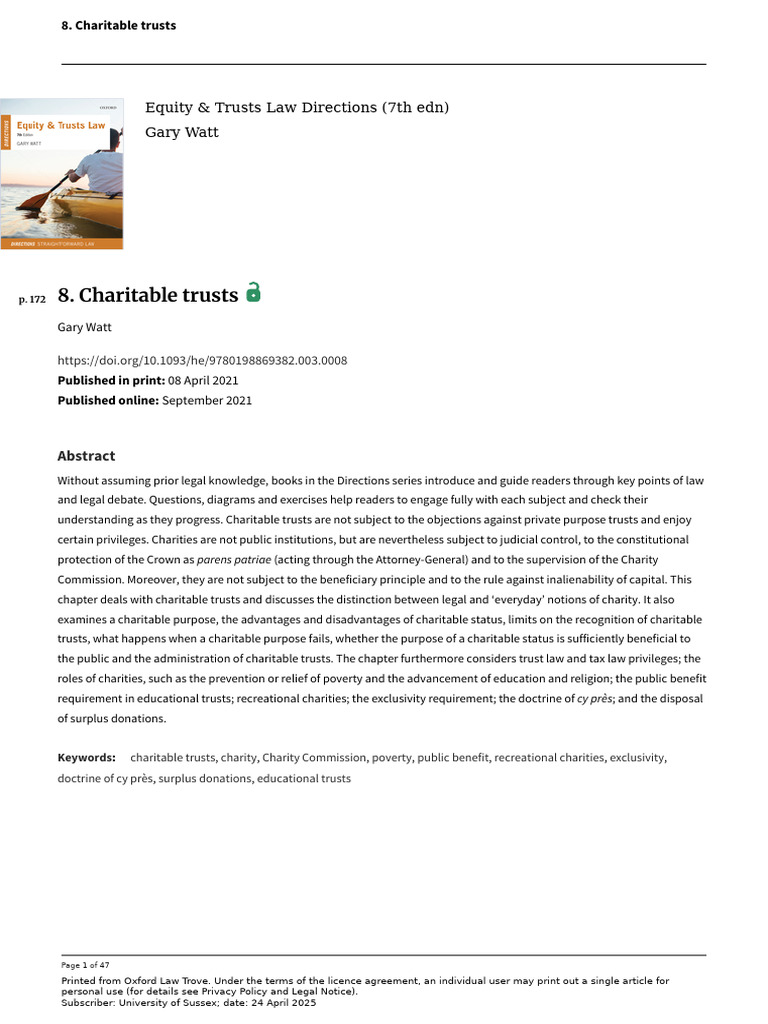 Understanding Charitable Trusts in Law | PDF | Charitable Organization ...