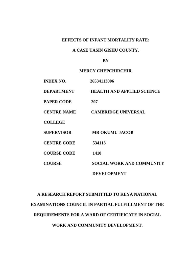 Effects of Infant Mortality Rate | PDF | Maternal Health | Malaria