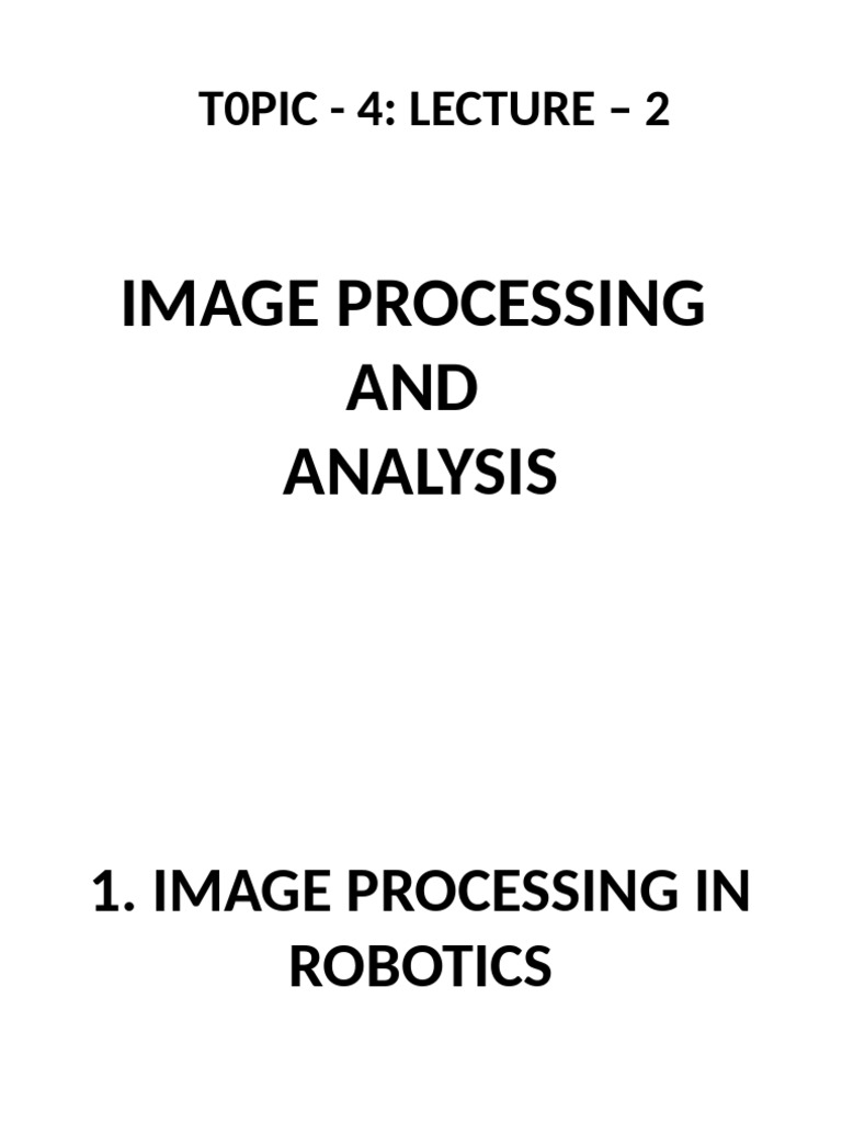 Image Processing in Robotics | PDF | Computer Vision | Robotics