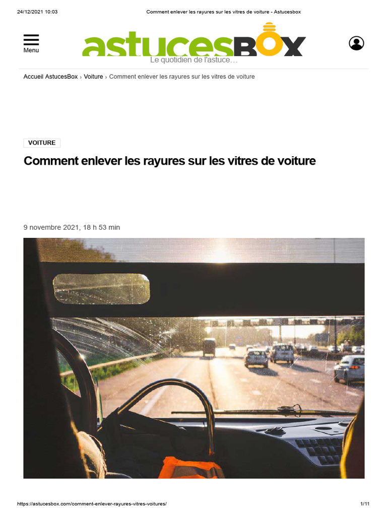 Enlever les rayures sur vitres de voiture | PDF | Processus industriels ...