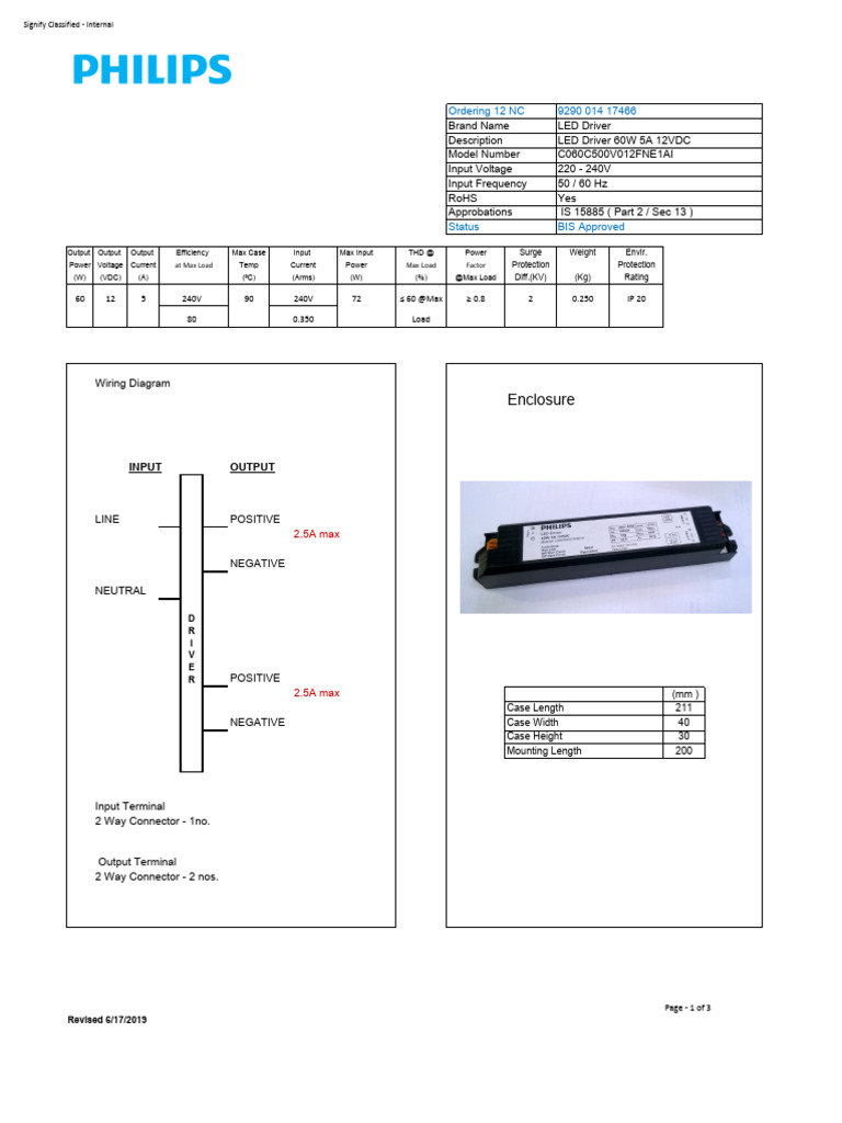 60W 5A 12VDC LED Driver Specifications | PDF | Mains Electricity ...