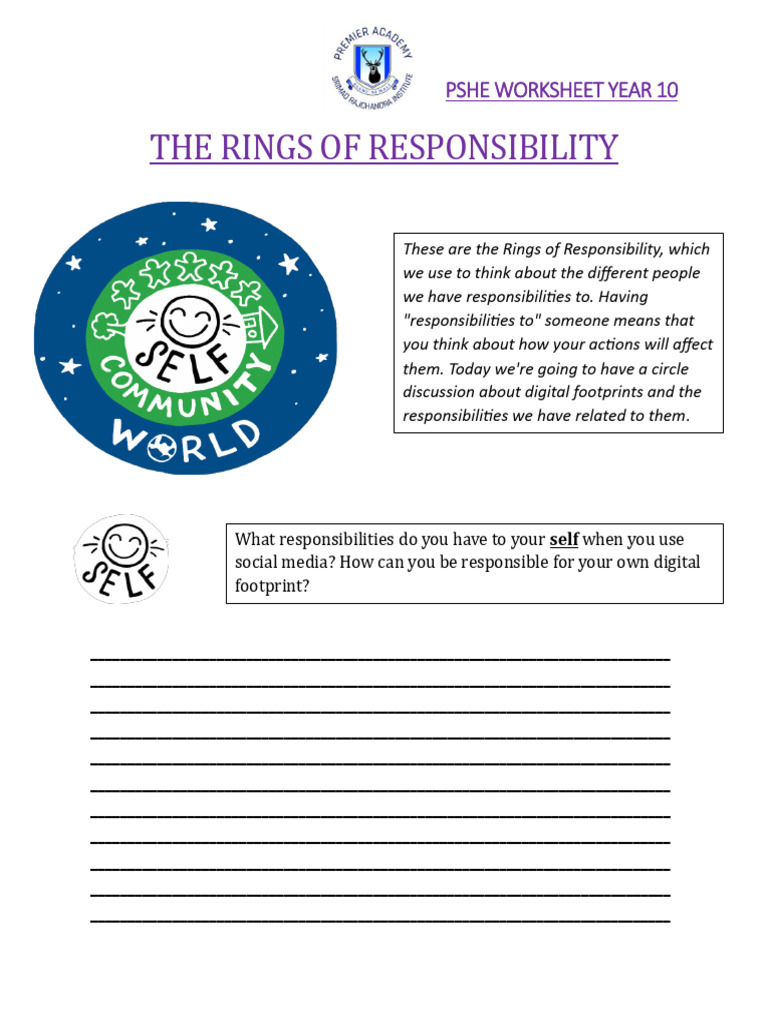 Rings of Responsibility Worksheet | PDF
