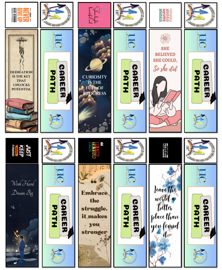 Career Path Bookmark and Keychain | PDF
