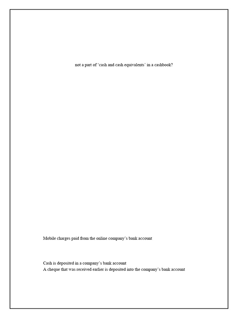 Cash Book Assignment for Class 11 | PDF | Debits And Credits ...