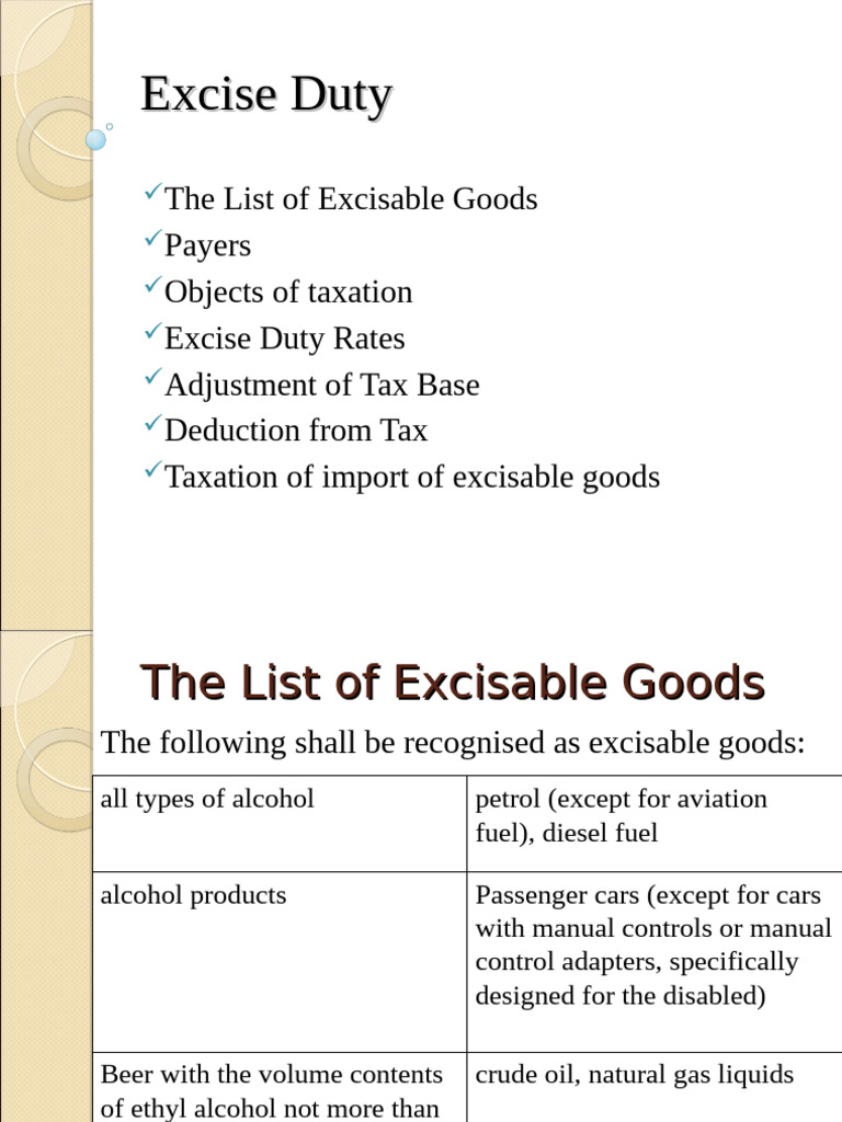 Overview of Excise Duty Regulations | PDF | Taxes | Excise
