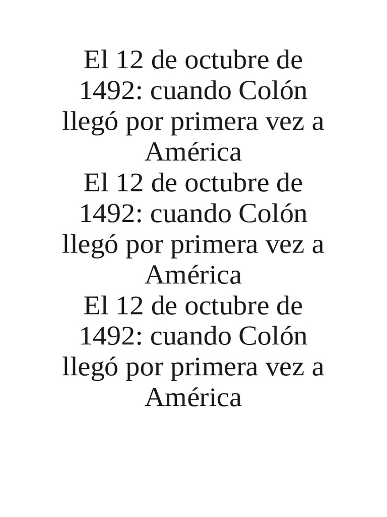 Colón llega a América: 12 de octubre de 1492 | PDF | Cristobal colon