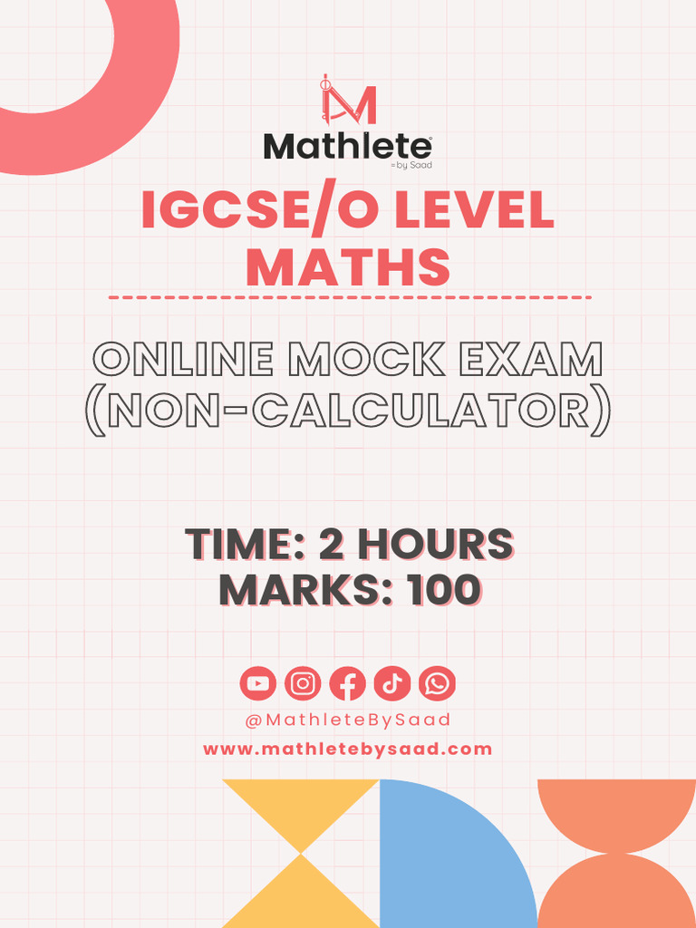 IGCSE Maths Online Mock Exam | PDF | Mathematical Concepts | Mathematics