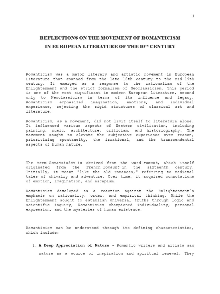 On Romanticism and Poetry of The Early 19TH C | PDF | Romanticism | Poetry