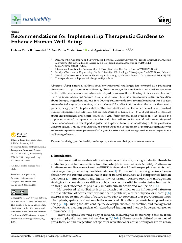 Implementing Therapeutic Gardens for Well-Being | PDF | Hospital ...