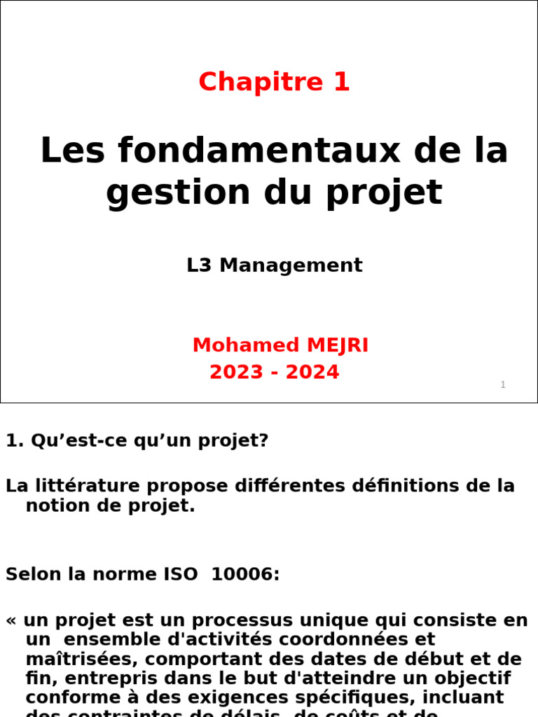 Fondamentaux de la gestion de projet | PDF | Gestion de projet | Business