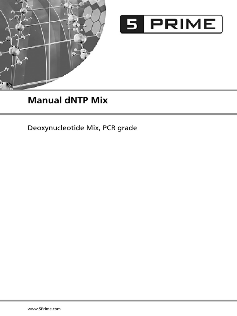 DNTP Mix Manual | PDF | Polymerase Chain Reaction | Taq Polymerase