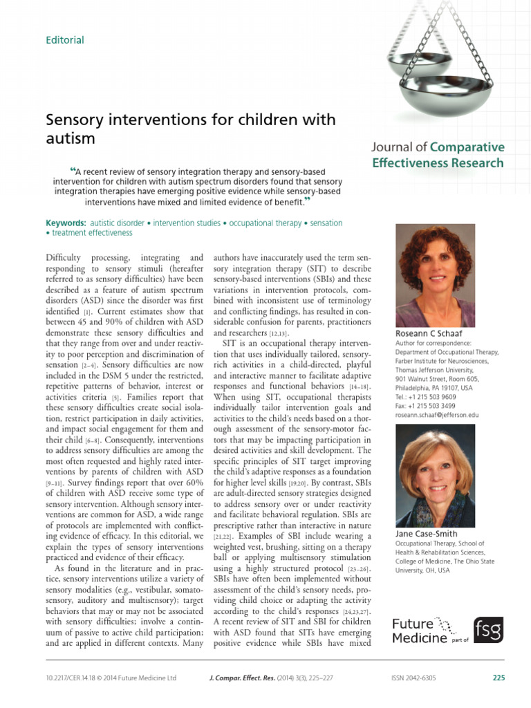 Schaaf Case Smith Sensory Interventions For Children With Autism | PDF ...