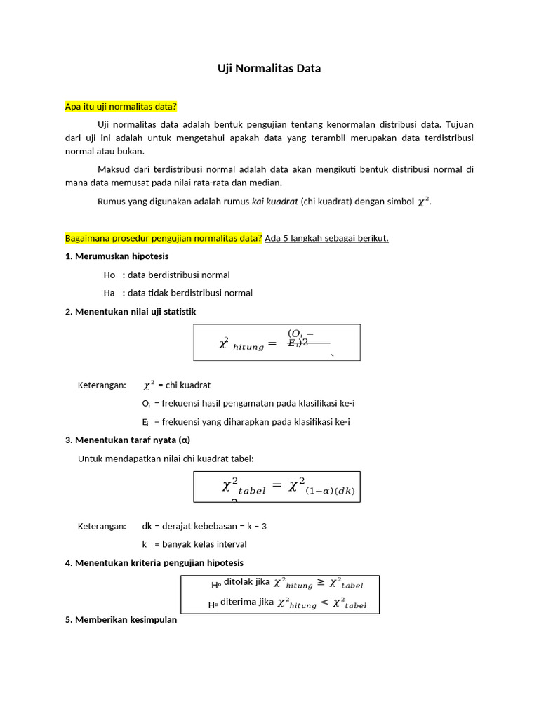 Uji Normalitas Data-74192632 | PDF