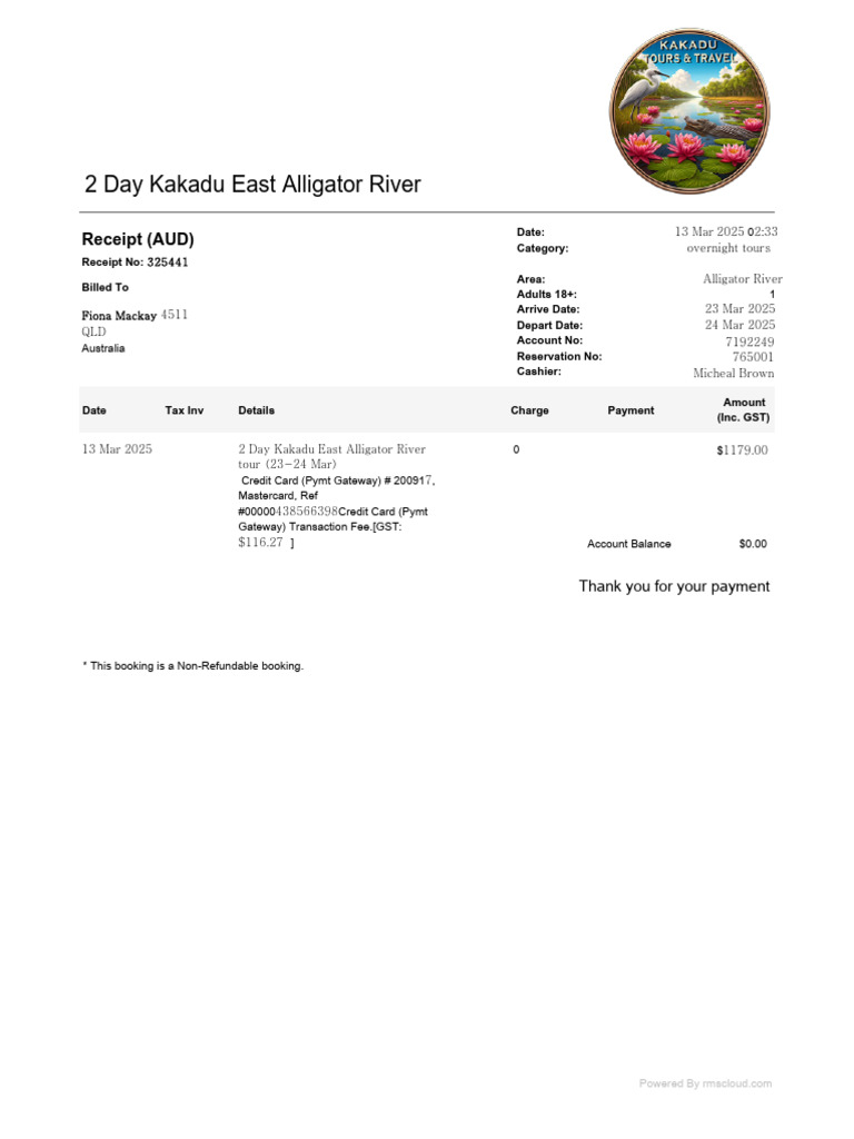 Cooinda Kakadu Recipt | PDF