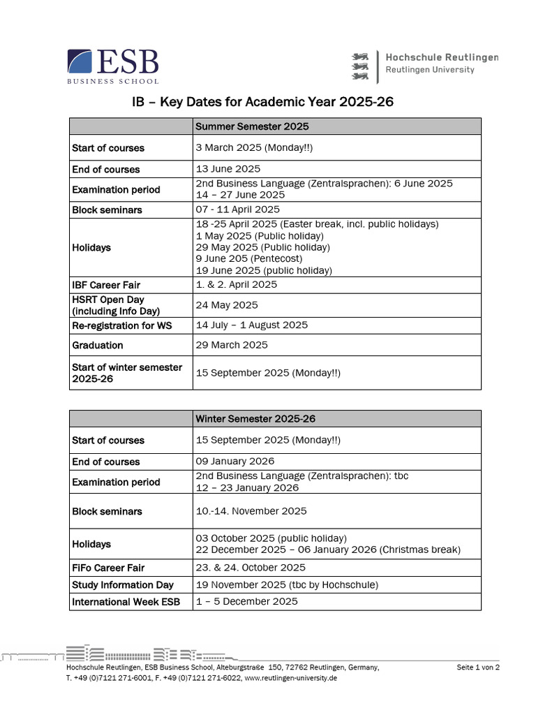 Academic Calendar 2025-26 Overview | PDF