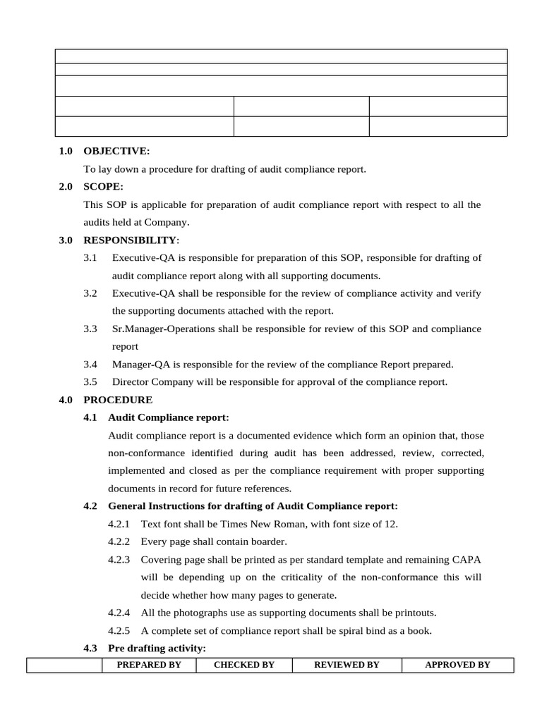 Compliance Audit Report Guidelines | PDF | Audit | Auditor's Report