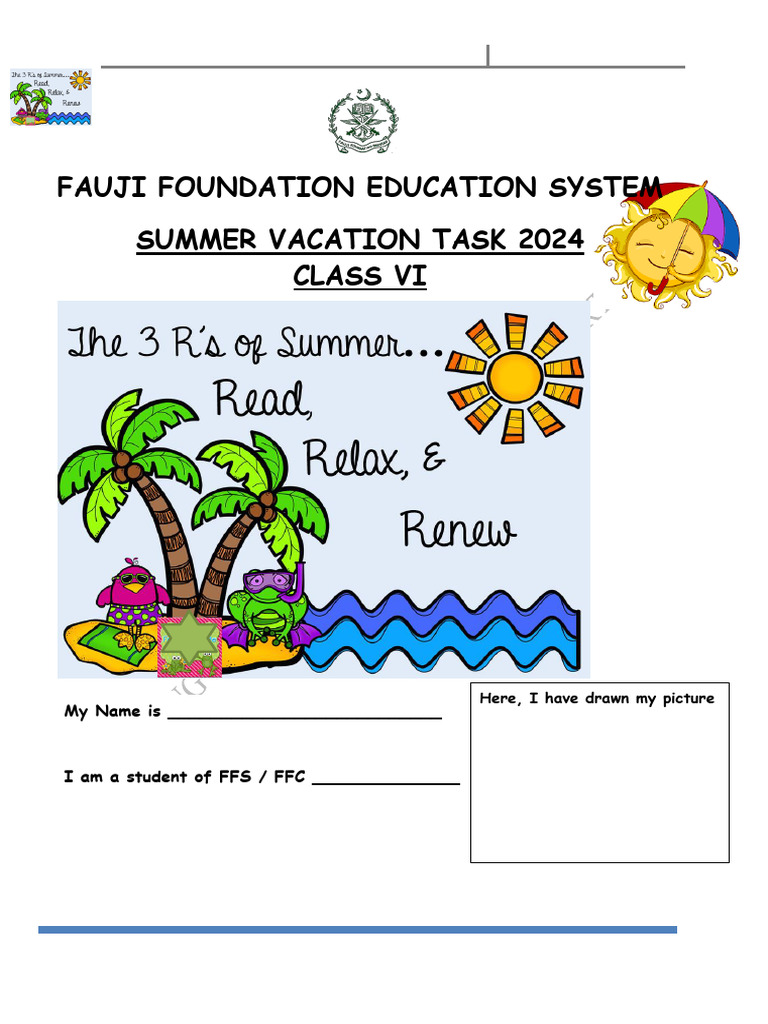 Summer Vacation Task 2024 for Class VI | PDF | Vocabulary | Human ...