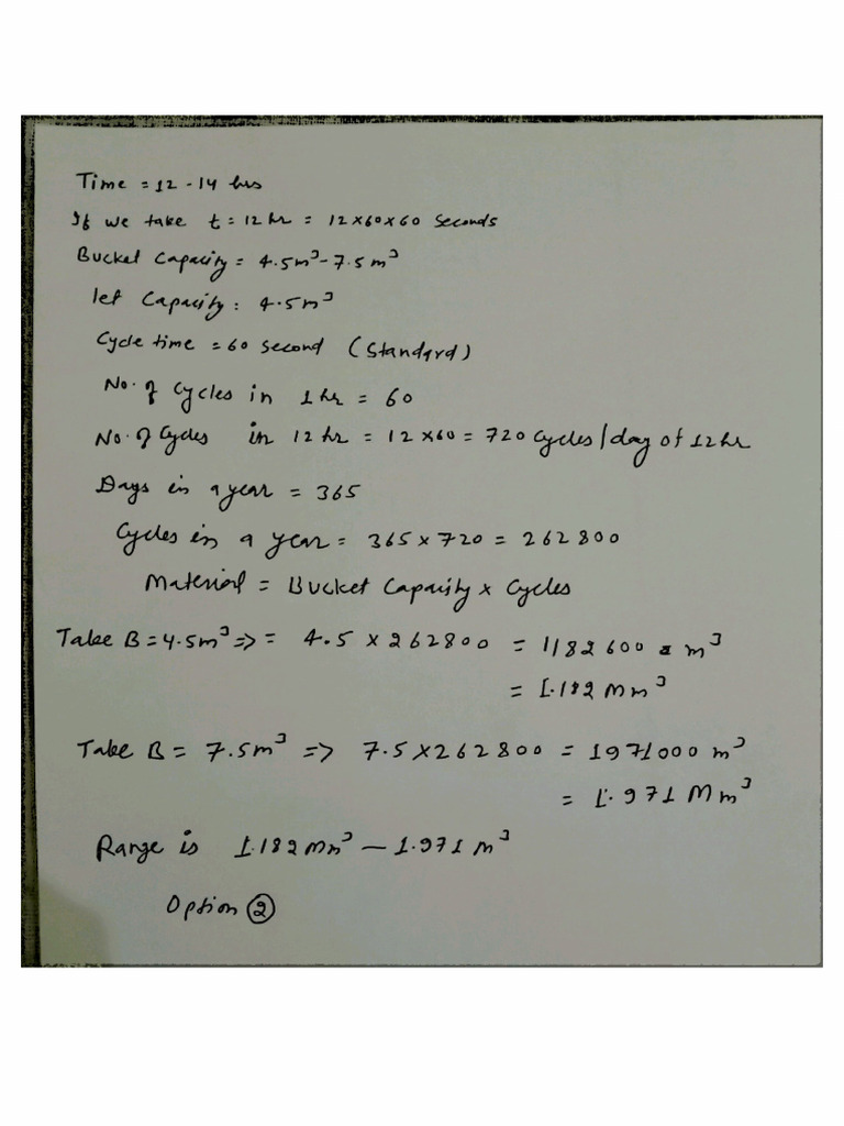 Calculating Bucket Cycle Times | PDF
