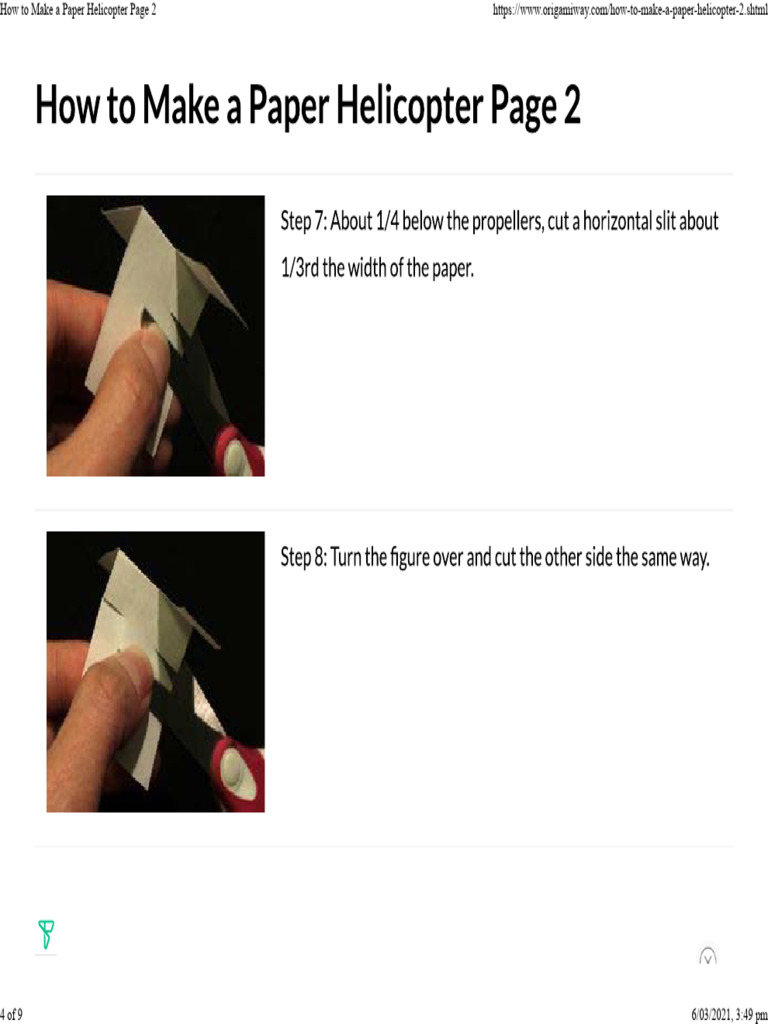 How To Make A Paper Helicopter Page 2 | PDF