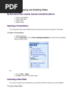 Inserting, Copying and Deleting Slides