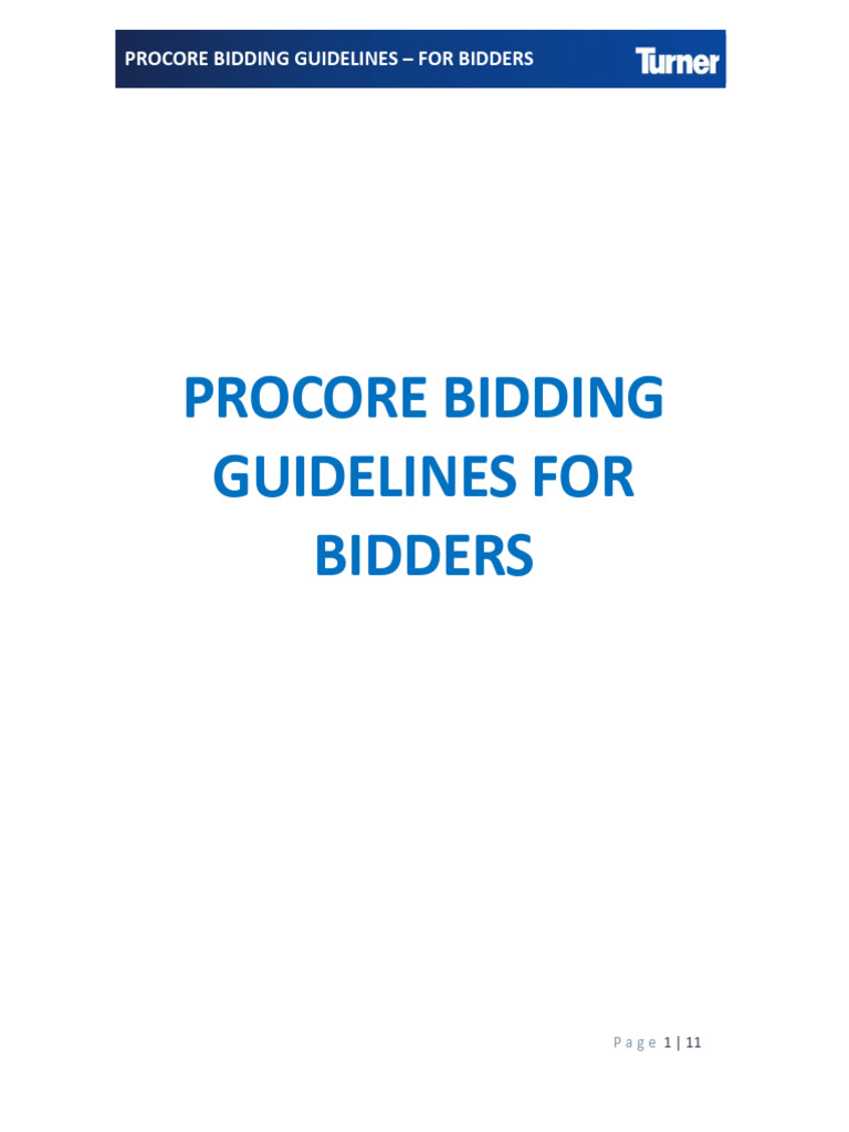 Procore Bidding Guidelines for Bidders | PDF | Software | Computing