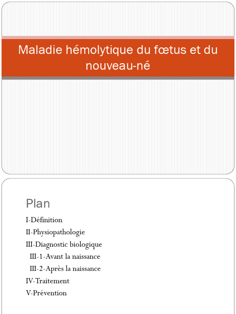 Maladie hémolytique fœtale et néonatale | PDF | Système immunitaire ...