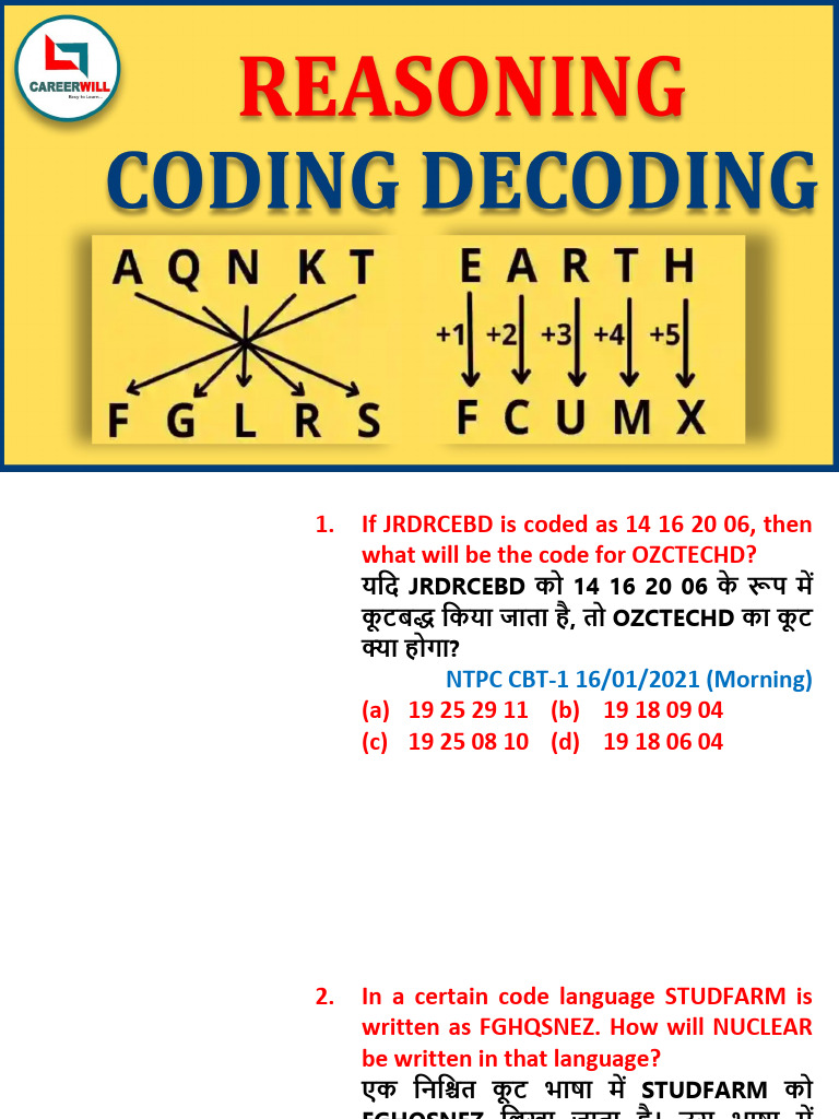 Coding Decoding (D) | PDF