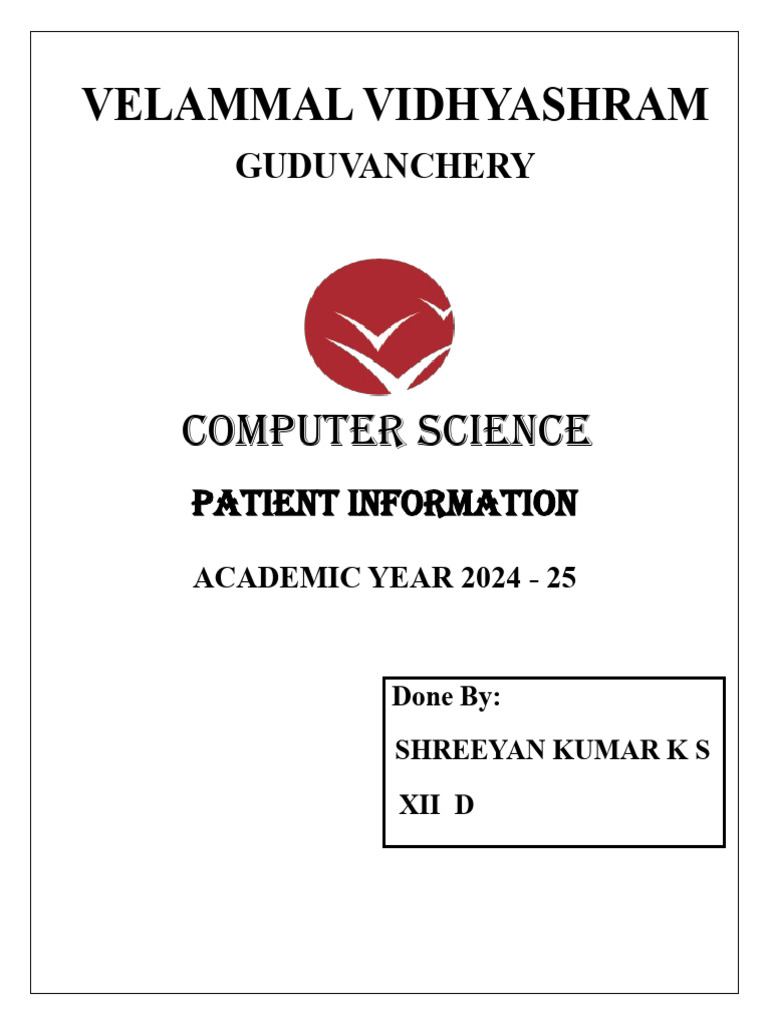 Patient Information System Project | PDF | Sql | Databases